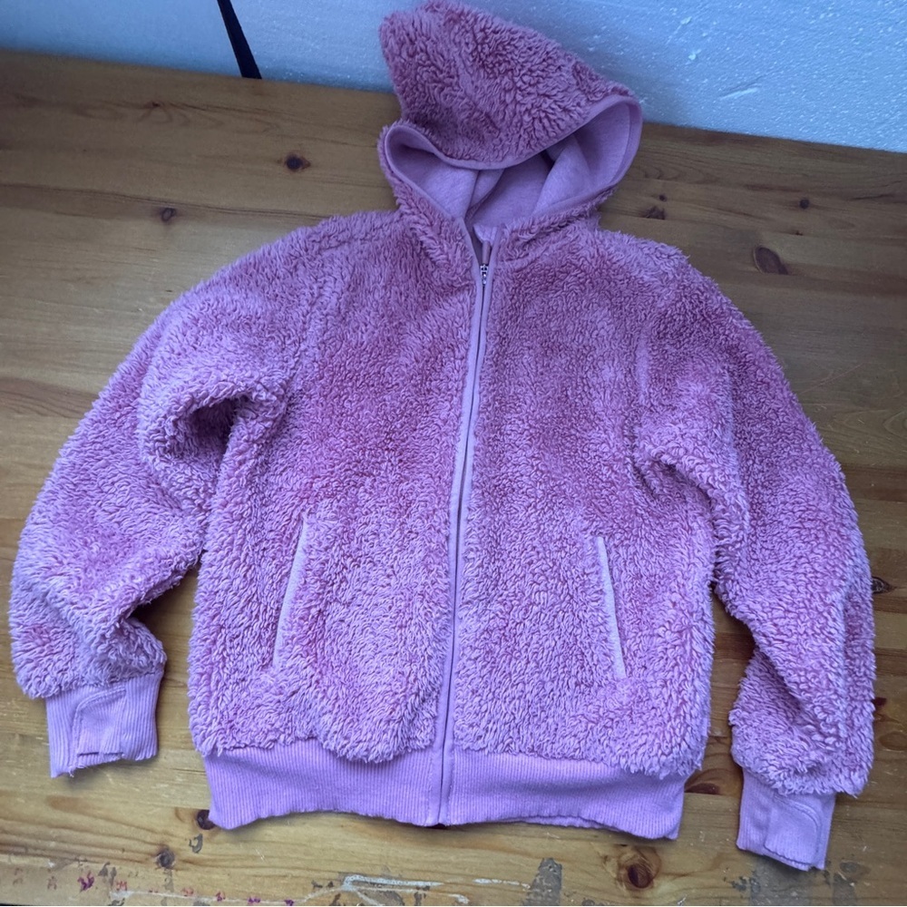 Athleta girl pink zip up hoodie size 8/10